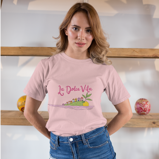 T-shirt "La Dolce Vita - Limonata Rosa" - blanc