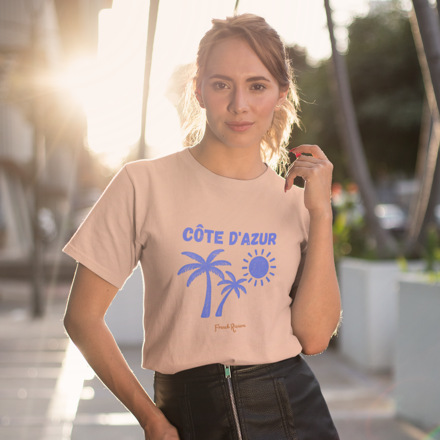 T-shirt "Côte d'Azur" - pêche