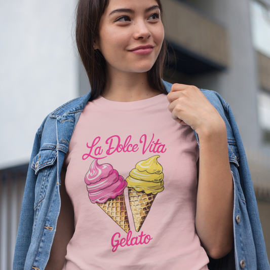 T-shirt "La Dolce Vita - Gelato" - rose