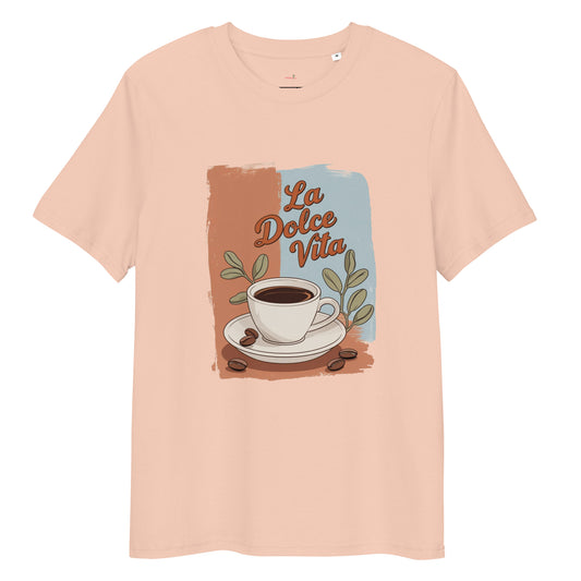 T-shirt "La Dolce Vita - Espresso" - pêche