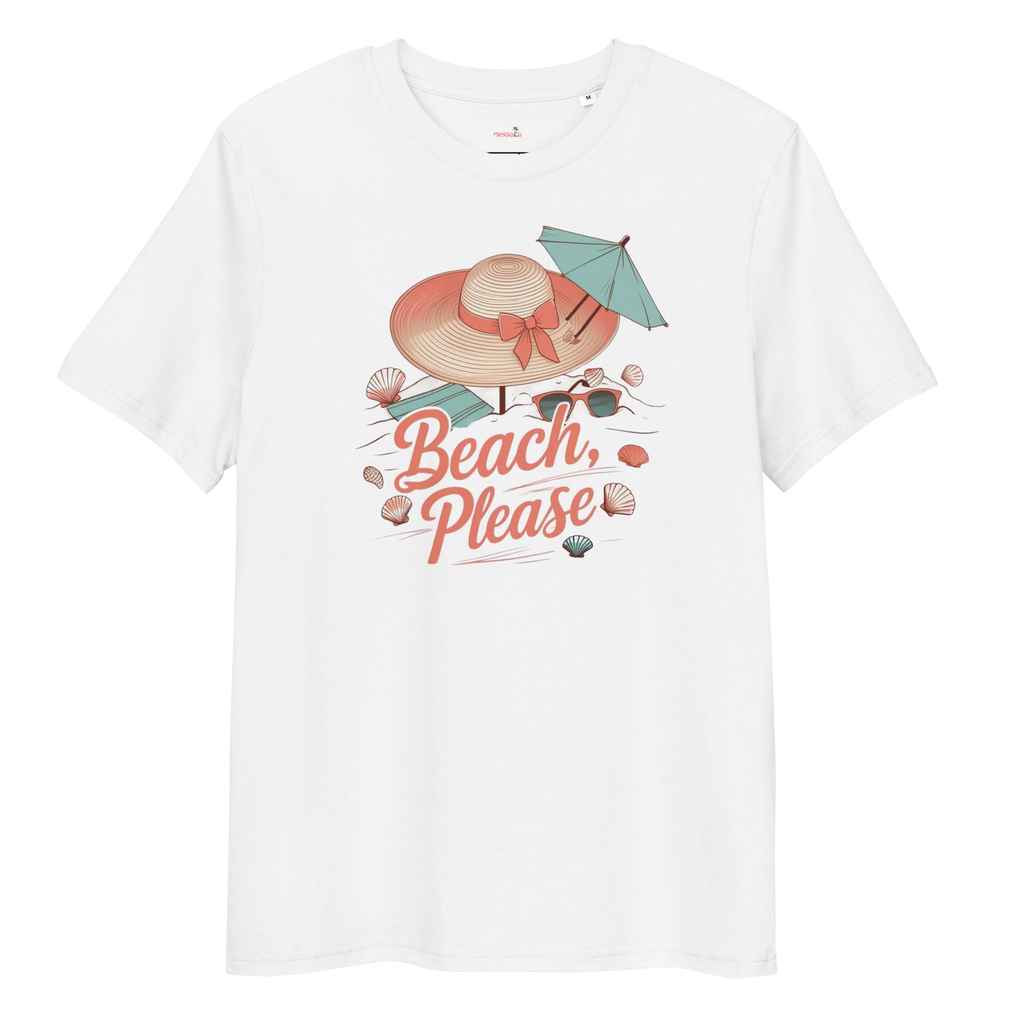 T-shirt "Beach, Please" - blanc
