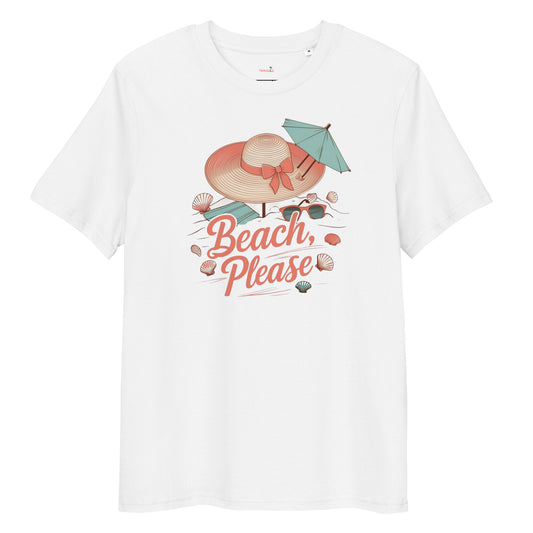 T-shirt "Beach, Please" - blanc