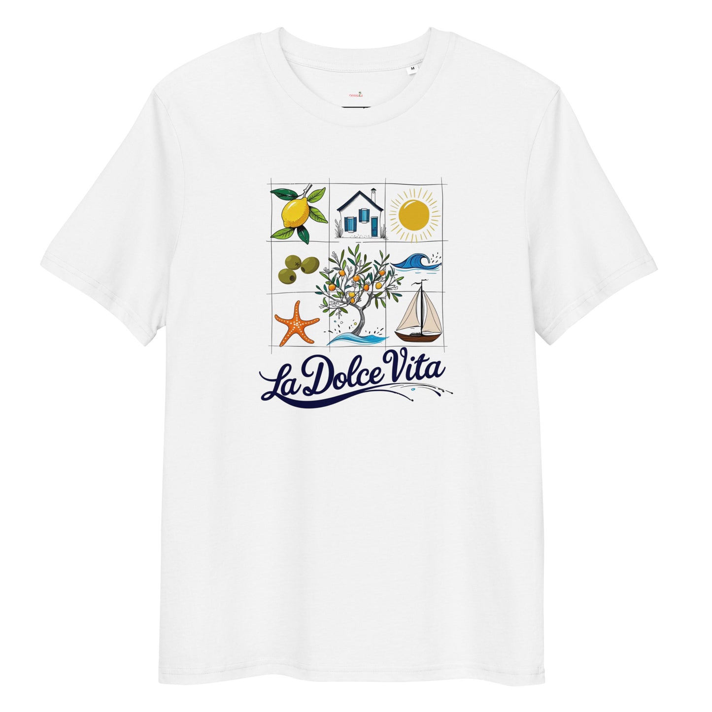 T-shirt "La Dolce Vita - Tableau d'été" - blanc